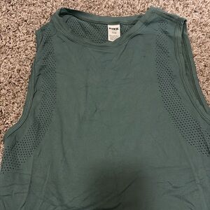PINK Victoria's Secret Sleeveless Green Muscle Tee